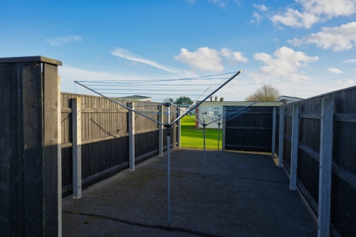 Washing lines next to chalet